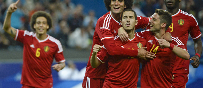 Eden Hazard a inscrit sur penalty le 4e but des Belges.