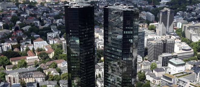 Le siege de la Deutsche Bank, a Francfort, en Allemagne.