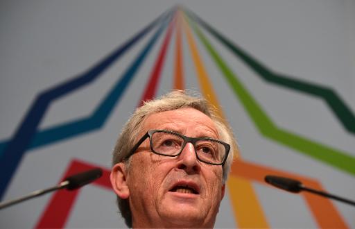 Le president de la Commission europeenne Jean-Claude Juncker s'adresse aux journalistes lors d'une conference de presse au G7 pres de Garmisch-Partenkirchen, le 7 juin 2015