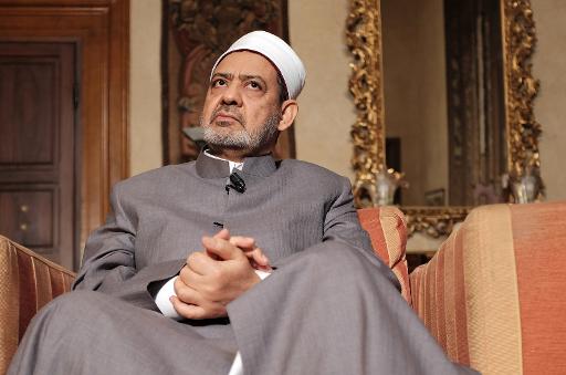 Le cheikh de l'universite cairote Al-Azhar, l'une des plus prestigieuses institutions de l'islam sunnite, lors d'un entretien avec l'AFP, le 9 juin 2015 a Florence