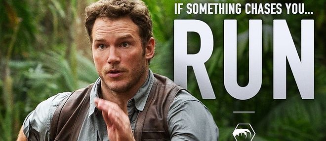 "Jurassic World" : Chris Pratt piege par des dinos en camera cachee