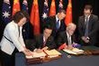 La Chine et l'Australie signent un accord de libre-&eacute;change