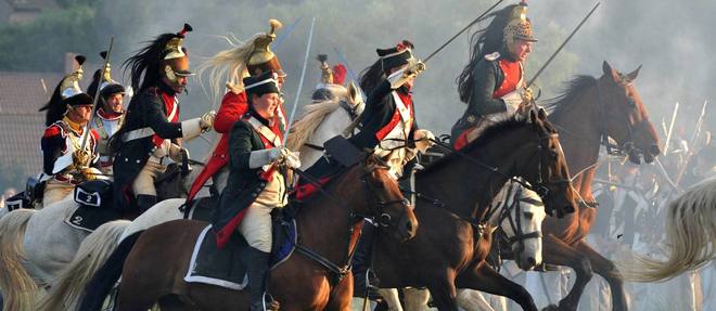 Reconstitution, en 2008, de la bataille de Waterloo.