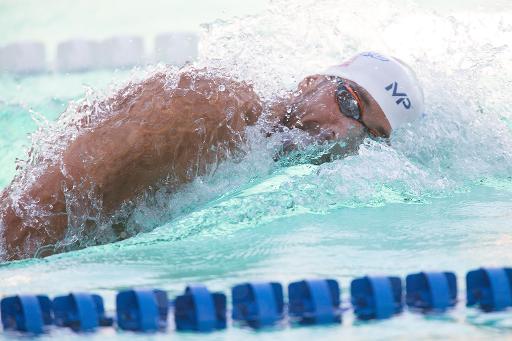 Le multimedaille Michael Phelps en finale du 200 m nage libre, lors du Grand Prix de Santa Clara, en Californie, le 19 juin 2015
