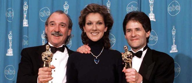 James Horner ici avec Bill Jennings et Celine Dion, interprete du titre phare de la bande originale du film de James Cameron, "Titatic", Oscar de la meilleure chanson originale en 1998.