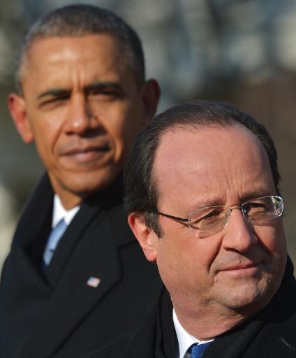 Barack Obama et François Hollande le 11 février 2014 à Washington © MANDEL NGAN AFP