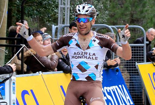 Jean-Christophe Péraud, lors de sa victoire au Criterium International à Porto Vecchio, en Corse, le 29 mars 2015 © Pascal Pochard-Casabianca AFP/Archives
