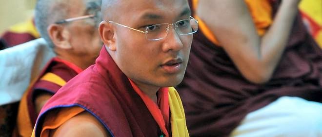 Le moine Ogyen Trinley Dorje (ici, en septembre 2012) porte le titre de karmapa. Il est considere comme le 17e karmapa de l'ecole Karma Kagyu, l'une des quatre principales ecoles du  bouddhisme tibetain.