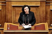 Nadia Valavani, vice-ministre des Finances, a présenté sa démission du gouvernement Tsipras. ©KOSTIS NTANTAMIS