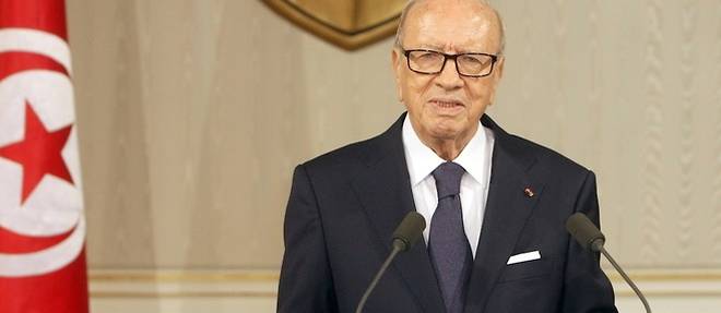 Capture d'ecran de l'allocution du president Essebsi le 4 juillet 2015. Le chef de l'Etat tunisien a decrete l'etat d'urgence a la suite de l'attentat de Sousse.