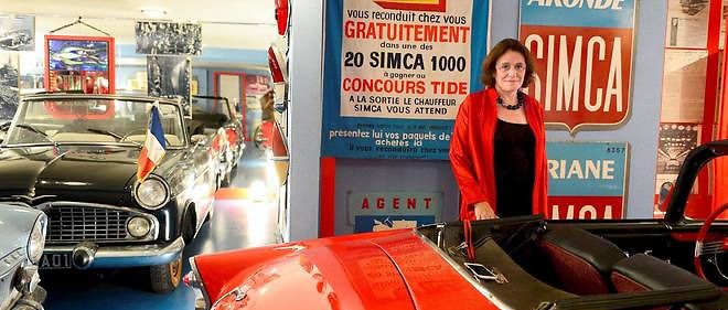 Caroline Pigozzi le 2 juillet 2015, dans son musee prive Simca.