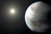 Vision d'artiste de l'exceptionnelle jumelle de la Terre, baptisée Kepler 452b.