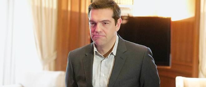 18 avril 2015. Alexis Tsipras dans son bureau d'Athenes