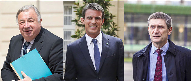 Gerard Larcher, Manuel Valls et Frederic Pechenard.