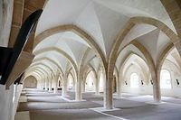 Le réfectoire des moines de l'abbaye de Clairvaux.  ©©PHOTOPQR/L'EST-ECLAIR/LUDOVIC PETIOT
