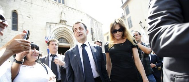 Nicolas Sarkozy et sa femme Carla Bruni-Sarkozy le 7 juillet 2015 a Grasse