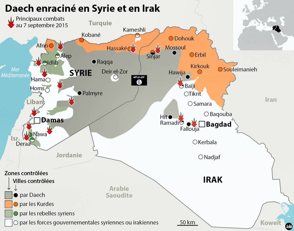 Daesh en Syrie et en Irak ©  Idé