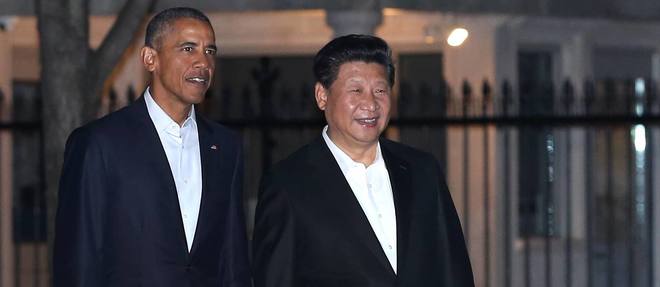 Barack Obama et le president Chinois Xi Jiping se rendent a un diner prive jeudi soir pres de la Maison-Blanche. 