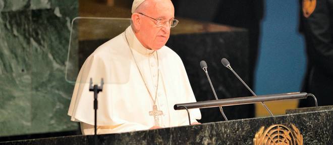 Le pape s'adresse aux Nations unies, lors de l'Assemblee generale de l'institution le 25 septembre.