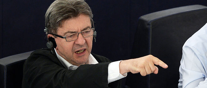 Jean-Luc Melenchon au Parlement europeen en juillet 2015.