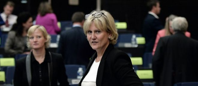 L'eurodeputee Nadine Morano au Parlement europeen le 7 octobre 2015