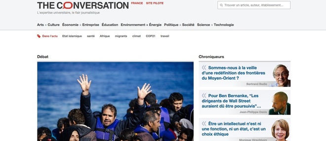 Capture d'ecran du site theconversation.fr.