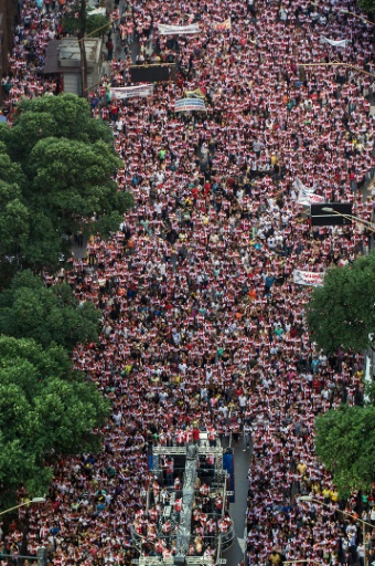 Quelque 300.000 fidèles évangéliques, selon les organisateurs, ont défilé pour la Marche pour Jésus annuelle le 25 mai 2015 à Rio de Janeiro © Yasuyoshi Chiba AFP/Archives