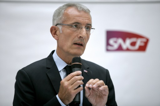Le président de la SNCF, Guillaume Pépy, lors d'une conférence de presse, le 7 juillet 2014 à Paris © Matthieu Alexandre AFP/Archives