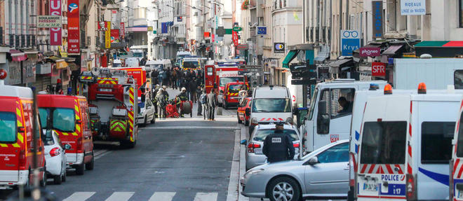 Vue generale de la zone de Saint-Denis ou les forces de l'ordre ont deloge mercredi une nouvelle equipe de terroristes surarmes. 
 