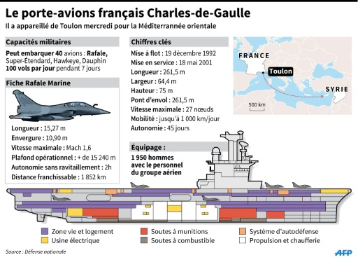 Le porte-avions français Charles de Gaulle © P. Deré/P. Defosseux, sim/sb/fh AFP