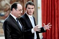 Au congrès PS de Poitiers, Manuel Valls a rendu hommage à l'action de François Hollande. ©PHILIPPE WOJAZER
