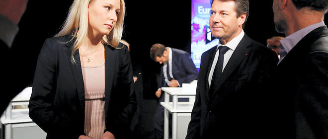 Marion-Marechal Le Pen, Christian Estrosi, Christophe Castaner et Sophie Camar, lors d'un debat televise.