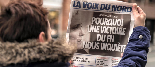 La une de "La Voix du Nord" du 30 novembre, "Pourquoi une victoire du FN nous inquiete", a suscite des reactions tres violentes.