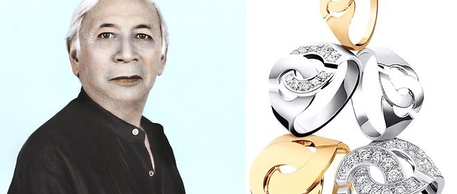 Jean Dinh Van dans l'objectif de Youssef Nabil. Pavees, semi-pavees, en or jaune ou blanc, ses bagues Menottes se declinent a l'infini.
 