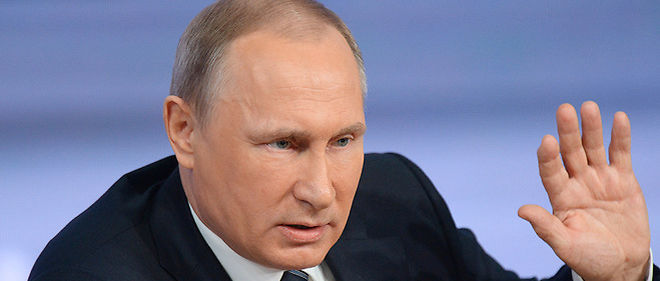 Le president Vladimir Poutine tenait sa conference de presse annuelle, jeudi.