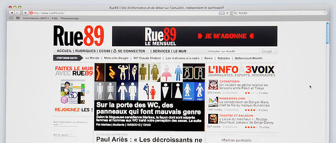 Capture d'ecran du site rue89.com