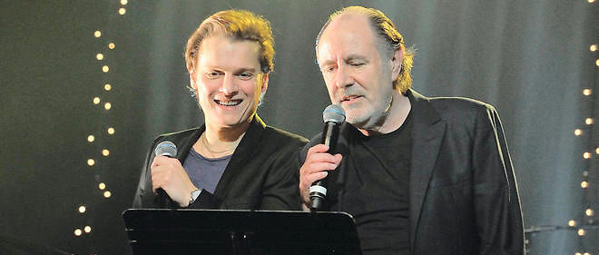 Les chanteurs francais Benabar et Michel Delpech, photo d'illustration.