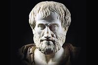Buste d'Aristote en albatre, art romain du Ier siecle, d'apres un original grec de Lysippe de Sicyone (v. 395- v. 305 av. J.-C.). (C)DeAgostini
