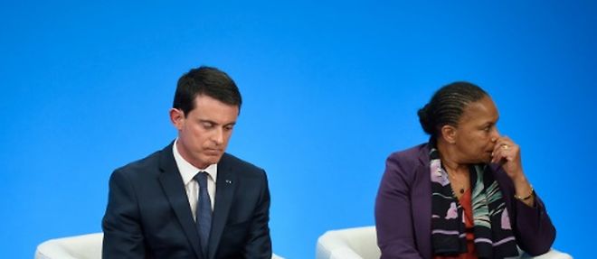 Manuel Valls et Christiane Taubira a Paris le 18 novembre 2015