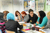 Un cours d'integration destine aux femmes a Leipzig.  (C)WALTRAUD GRUBITZSCH