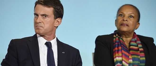 Le Premier ministre Manuel Valls et son ancienne garde des Sceaux Christiane Taubira en octobre dernier.