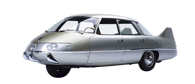 Pour la Pininfarina X de 1960, l'ingenieur a exploite la disposition rhomboide a roues disposees en losange pour reduire la trainee aerodynamique.