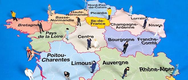 La nouvelle carte des regions (illustration).