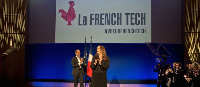 Emmanuel Macron et Axelle Lemaire lors d'un événement autour de la French Tech le 29 janvier 2015.  ©NICOLAS MESSYASZ/SIPA