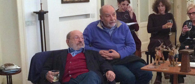 Umberto Eco et Tahar Ben Jelloun, en novembre dernier a Rome.