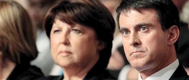 Le Premier ministre Manuel Valls et la maire de Lille Martine Aubry.