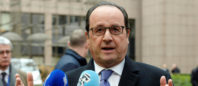 Francois Hollande, a son arrivee a Bruxelles le 7 mars 2016.