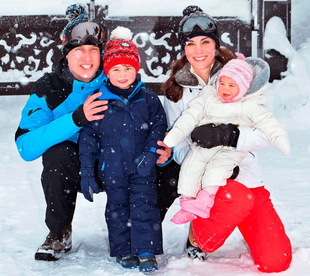 The Duke and Duchess of Cambridge, Prince George and Princess Charlotte go skiing © WPA-Pool/SIPA 