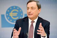 Le président de la BCE Mario Draghi  somme les gouvernements européens à agir pour relancer l'économie du continent. ©Arne Dedert/AP/SIPA