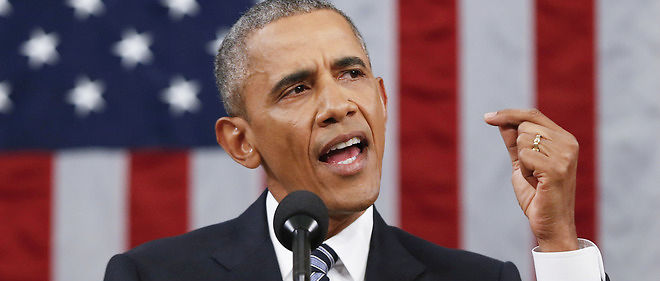 Barack Obama devant le Congres, en janvier 2016.